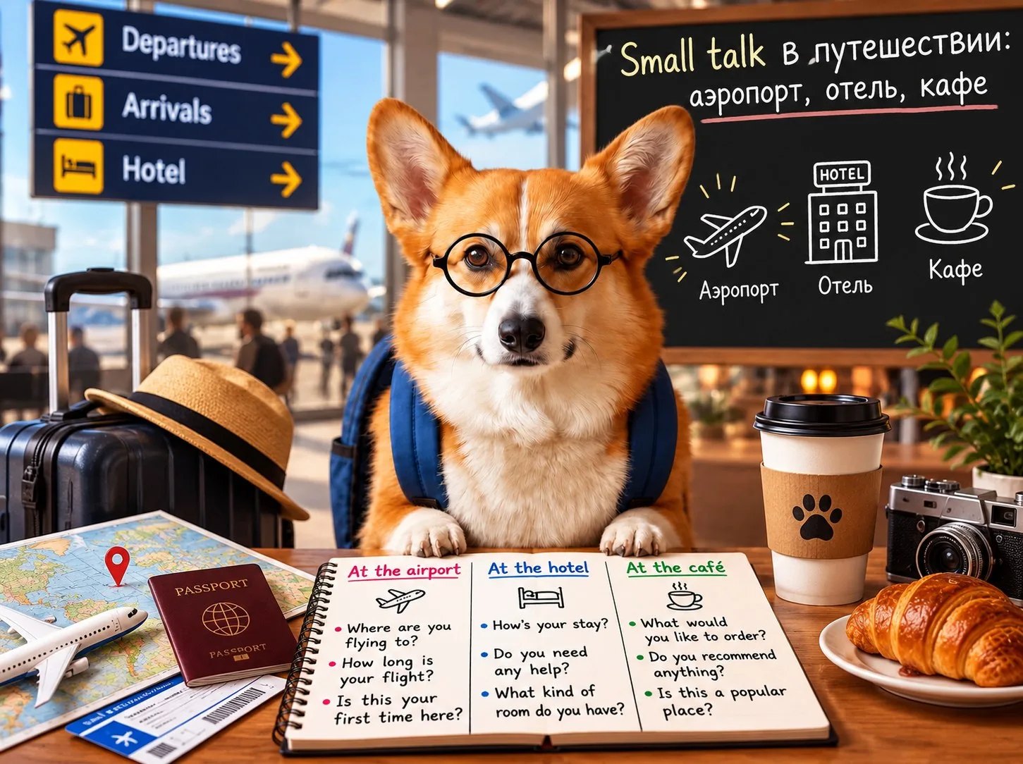 Small talk в путешествии: аэропорт, отель, кафе